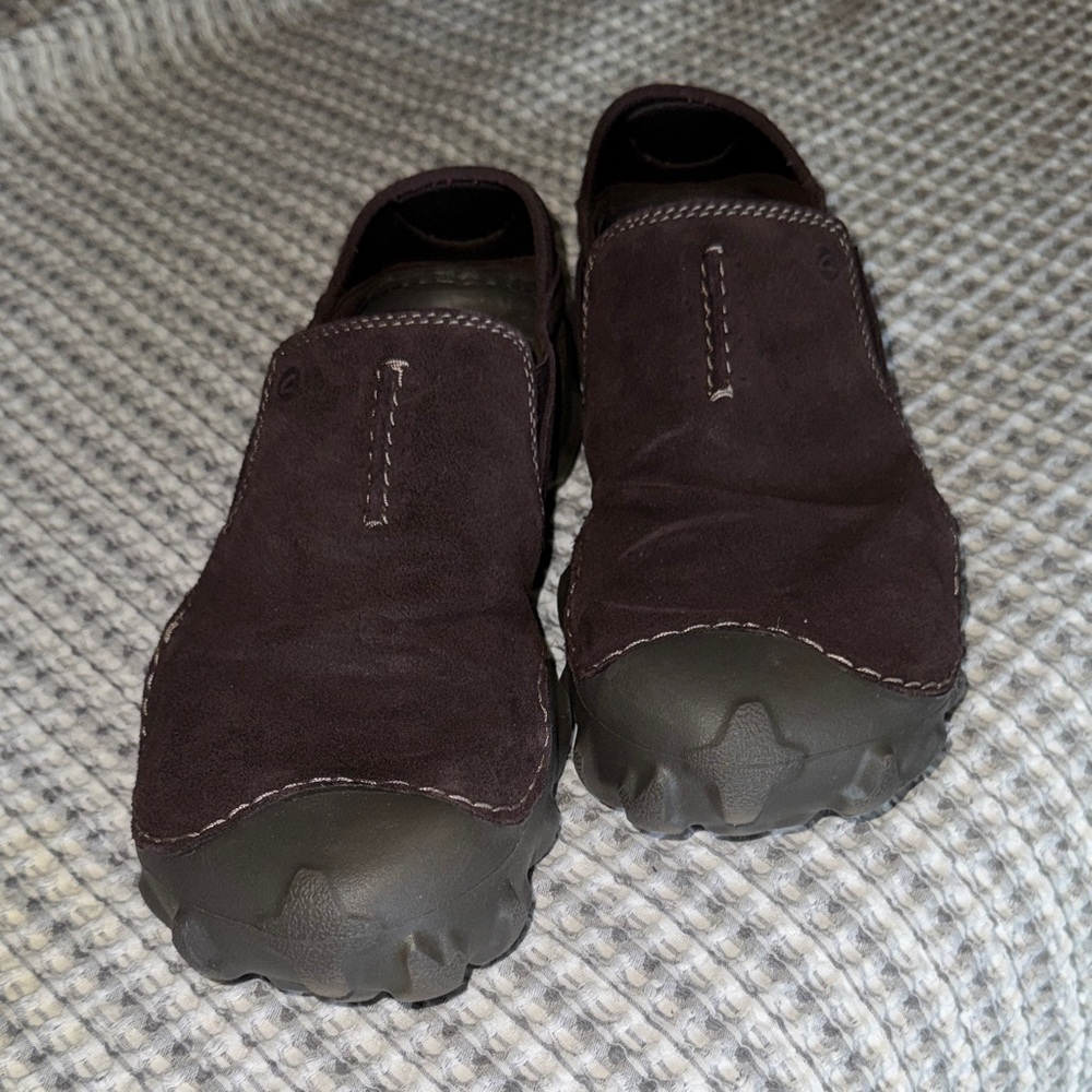 Clarks Dark Brown Suede Slip-On Loafers